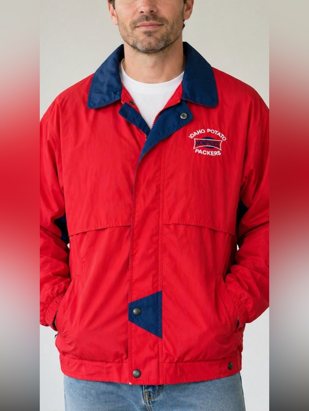 Vintage King Louie Idaho Potato Packers Windbreaker XL